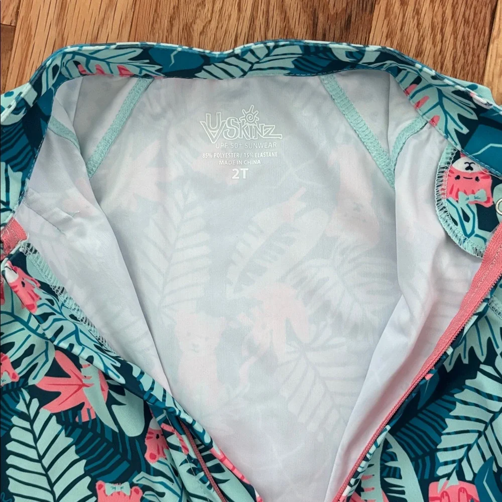 UV SKINZ BABY GIRL ONE PIECE LONG SLEEVE BATHING SUIT SUN AND SWIM 2T TIGER - Picture 4 of 5